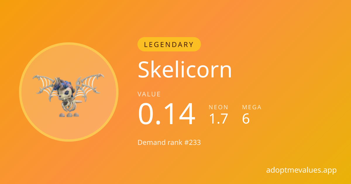 Skelicorn Value — Adopt Me 2026 | Neon, Mega & Fly Ride