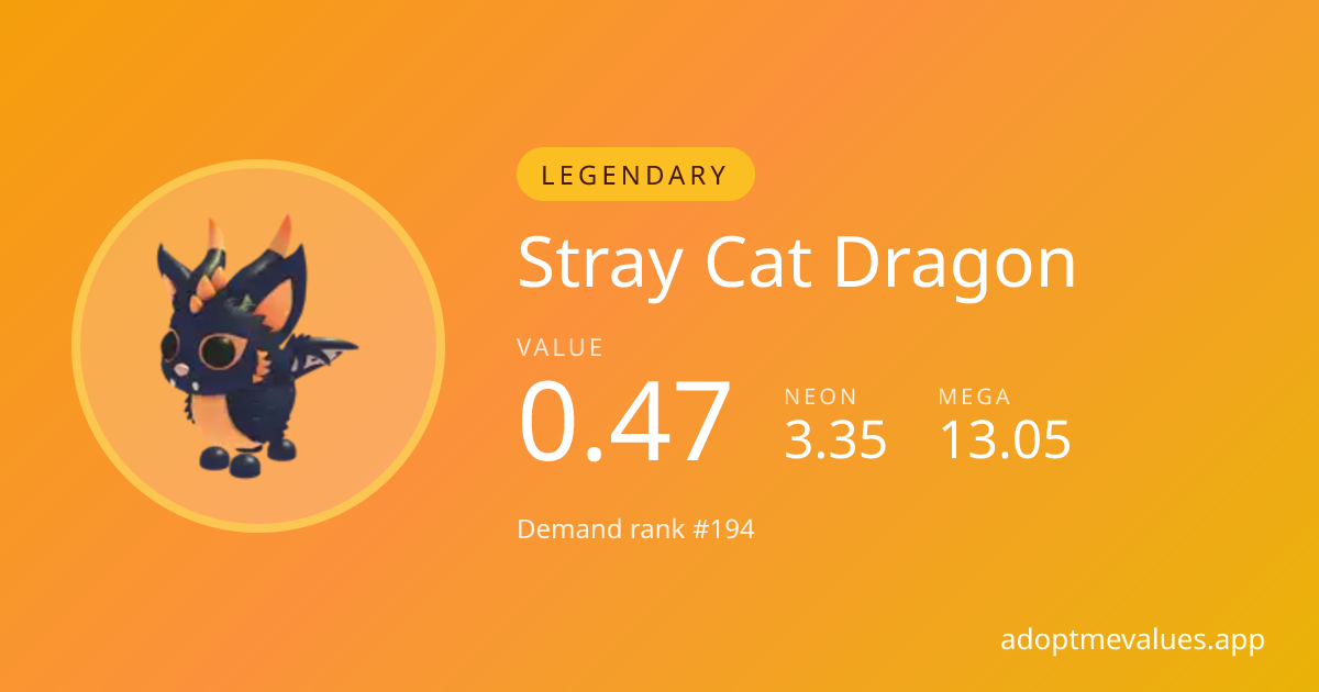 Stray Cat Dragon Value — Adopt Me 2026 | Neon, Mega & Fly Ride