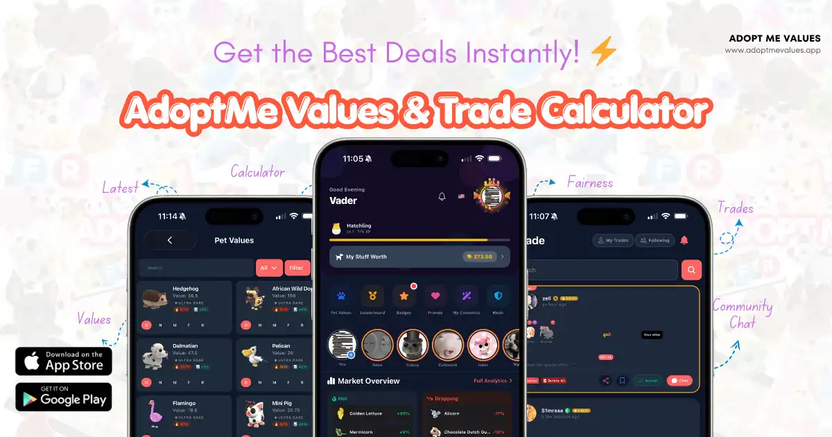 Adopt Me Trading Values 2026 (Live) — Free Trade Calculator